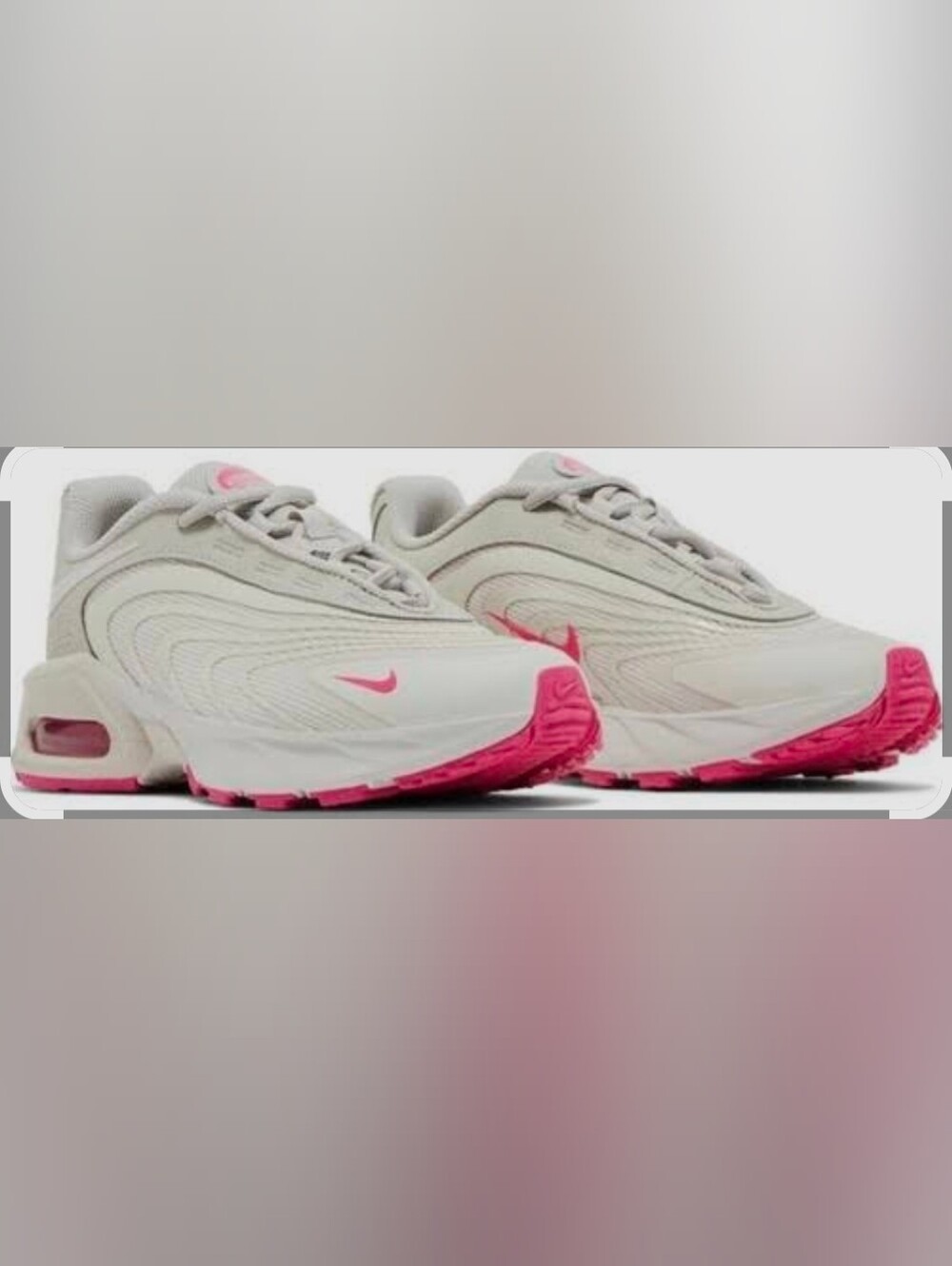 Nike White Sneakers with Bright Pink Accents